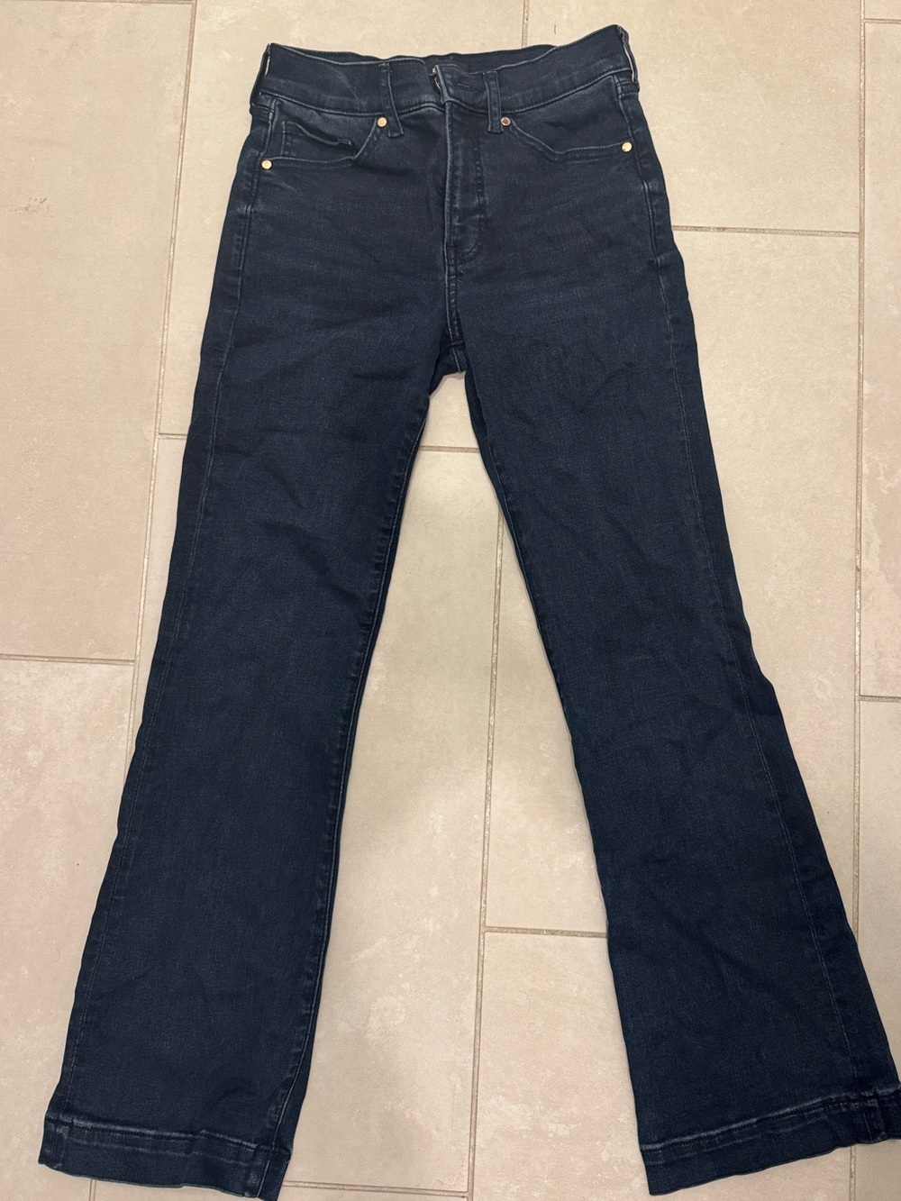 Express Dark Blue High-Rise Flare Jeans